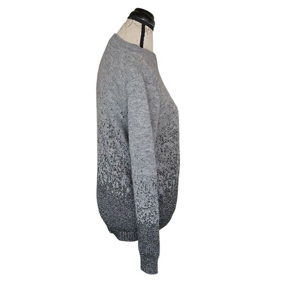 H&M Women’s Sweater Small Ombré Glitter Heather Grey Crewneck Sparkle Winter - Picture 4 of 9